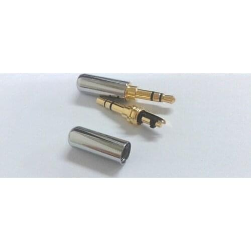 100pcs silver Copper Gold Plated 3.5mm Male Stereo Jack Plug soldering connector New