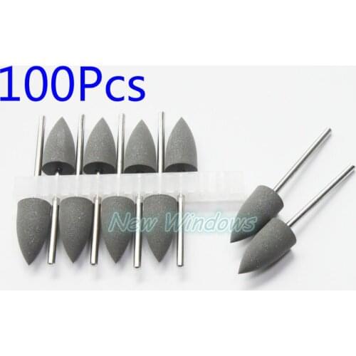 100Pcs High Quality SILICONE Rubber Polishers Diamond Polishing Burs 2.35mm Shank