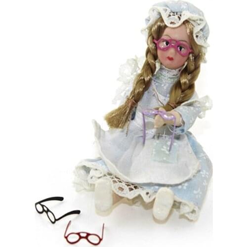 2 Pairs Vintage Old-fashioned Glasses Doll House Miniature Decoration 1/12th