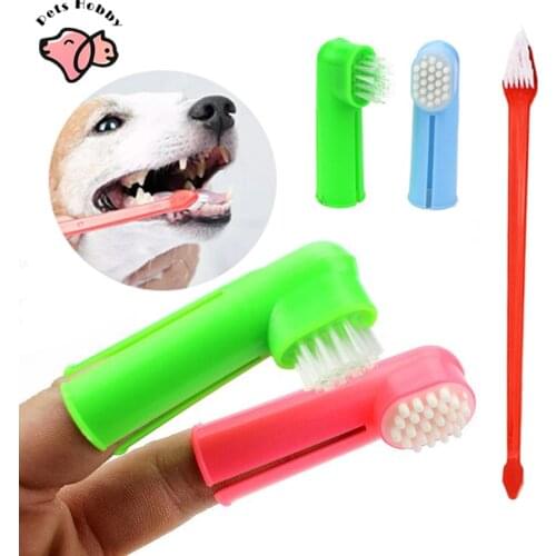 3Pcs/Set Pet Finger Toothbrush Cats Dogs Double-Ended Teeth Brush Dental Care Tool Dog Teeth Cleaning Finger Brush Pet Supplies