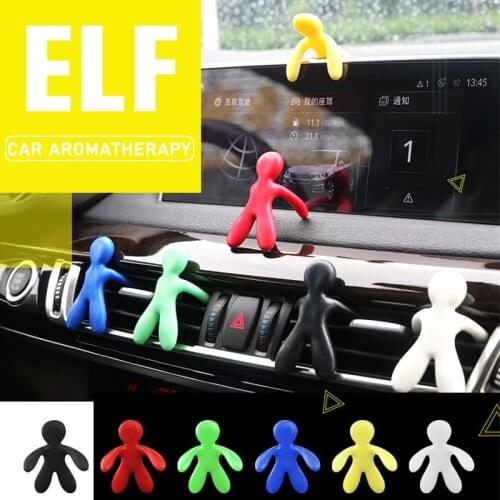 3D Creative Little Elves Air Freshener Natural Fruit Fragrance Car Air Vent Outlet Solid Aromatherapy Fashion Cute Car Interior