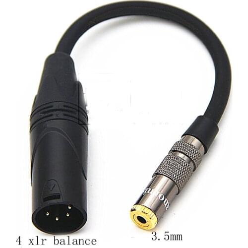 HIFI Male 4 Pin XLR Balance to 3.5mm 2.5mm 6.35mm 4.4mm Female Audio DIY Cable DAC Stage 4 Core XLR Headphone Adapter Cable