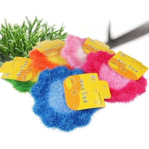 4PCS/LOT korea High Efficient Anti-grease Flower Shape Dish Cloth Acrylic Washing Towel Magic Kitchen Cleaning Wiping Rags