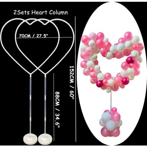 7/19 Tube Round Heart Balloon Stand Balloon Column Holder Happy Birthday Party Decoration Kids Adult Wedding Ballons Accessories