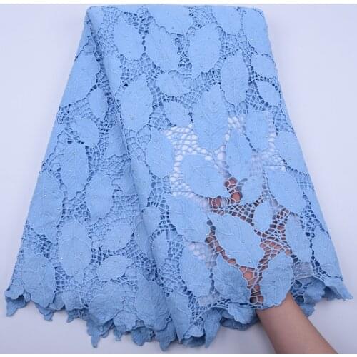 African Cord Lace Fabric Water Soluble Dress Lace With Stones Fabric 2020 New Design High Quality Nigerian Guipure Lace 5 yards