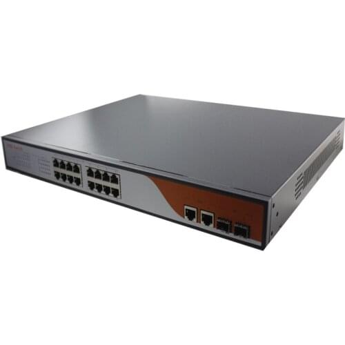 ANDDEAR-HYY4 250w POE Switch 16 port 10/100mbps Managed Network Switch Web smart Ethernet POE with 2 gigabit rj45/sfp uplink