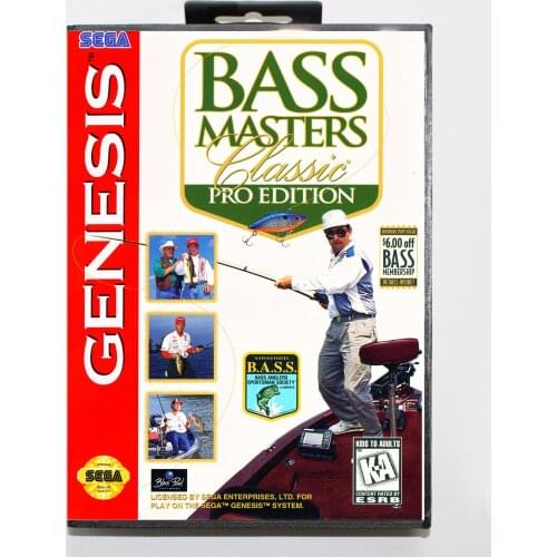 Bass Masters Classic Pro Edition with Retail Box 16bit MD Game Card For Sega Mega Drive/ Genesis