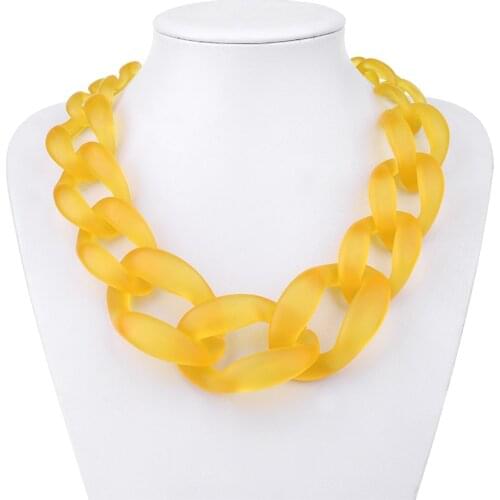 BOJIU 10 Colors Big Cute Acrylic Chokers Necklaces For Women Bohemia Matte Plastic Punk Collar Necklace Lady Gift Jewelry NK1076