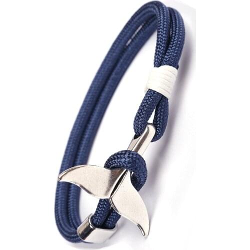 Handmade Whale Tail Rope Bracelet Men Colorful Survival-Anchor Friendship Bracelets Women Homme Friendship Jewelry