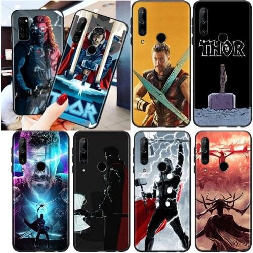 Marvel Avengers Thor For Honor 8S 8C 8X MAX 8A 8 7S 7A 7C Play 3E Prime Pro 2020 2019 Silicone Black Phone Case