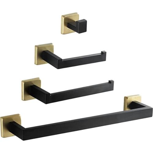 60CM Stainless Steel Bathroom Hardware Kit Towel Bar Toilet Paper Rack Clothes Hook Bathroom Roll Paper Holder