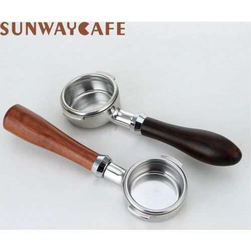 Rosewood Nova Coffee Machine Handle Bottomless Filter Holder Stainless Steel Espresso Coffee Maker Parts Filter Holder Accessory