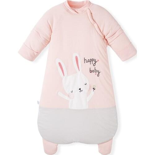 Winter thick girl long-sleeved clothing childrens anti-kick quilt autumn cute rabbit baby stroller sleeping bag