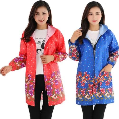 Long Sleeve Adult Smock Work Clothes Kitchen Household Waterproof Oil-proof Camouflage Adult Apron for Cook Apron Kitchen Women