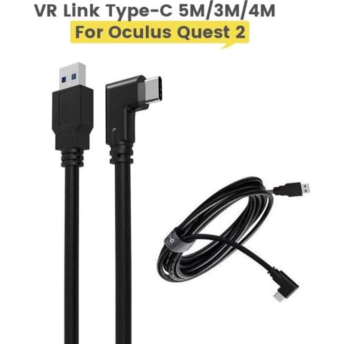 VR Data Cable USB Type-C for Oculus Quest 2 Usb3.2 Type-C Elbow Selectable 3M4M5M Speed Data Transfer Fast Charge VR Accesories