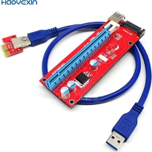 Haoyexin HYX-007S PCI Express Riser Card 1x to 16x USB 3.0 Cable Adapter SATA pcie riser for Bitcoin Mining Wholesale