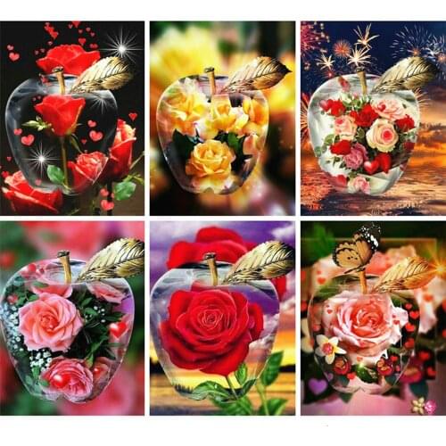 Kexinzu Full Square Diamond Painting Rose Cross Stitch 5d Embroidery Scenery Handmade Picture Of Rhinestones Gift Needlework Y46