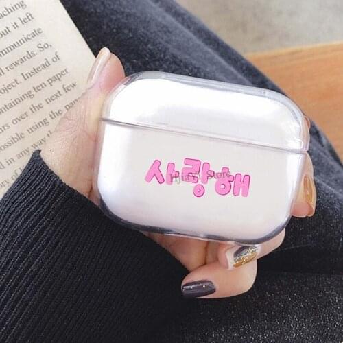 Korean Saranghae I love you Cover For AirPods Pro 3 Air Pods Case Earphone Accessories TPU Protector Airpods3 Case