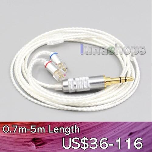 LN006631 Hi-Res Silver Plated 7N OCC Earphone Cable For UE11 UE18 pro QDC Gemini Gemini-S Anole V3-C V3-S V6-C