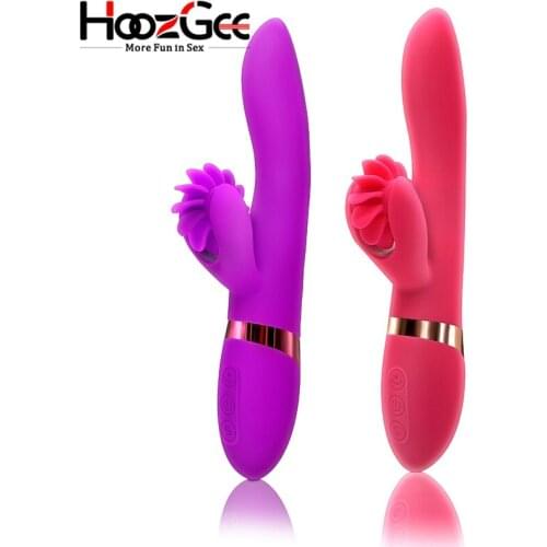HoozGee Magnetic Crazy Blowjob Vibrating Rod Rotating Tongue Twitching Dildo Vibrating Female Women Vibrator Sex Toys Products