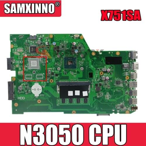 X751SA motherboard N3050 CPU DDR3L 4GB RAM For ASUS X751S X751SA X751SV Laptop mainboard 90NB07M0-R00050 Tested free shipping