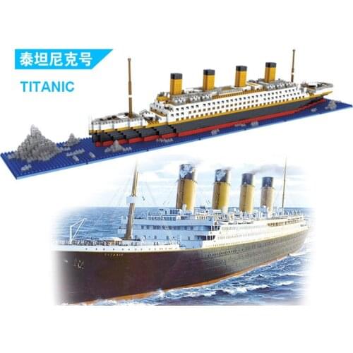 Titanic Cruise Ship Model Boat DIY Assemble Building Diamond Blocks Model Classical Brick Toys Gift for Children 1860 pcs