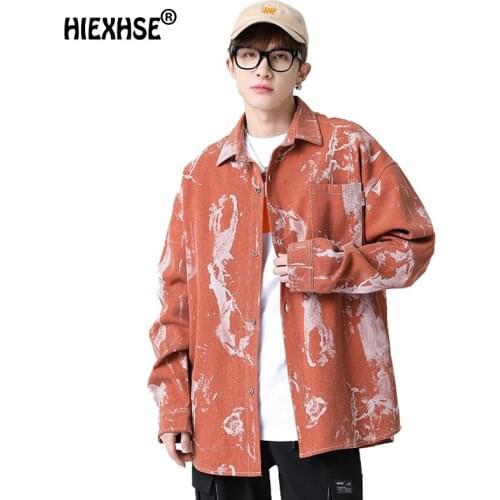 Spring and Autumn Mens Harajuku Camouflage Shirt 2021 Mens Streetwear Shirt Long Sleeve Mens Workwear Style Fashion Clothes