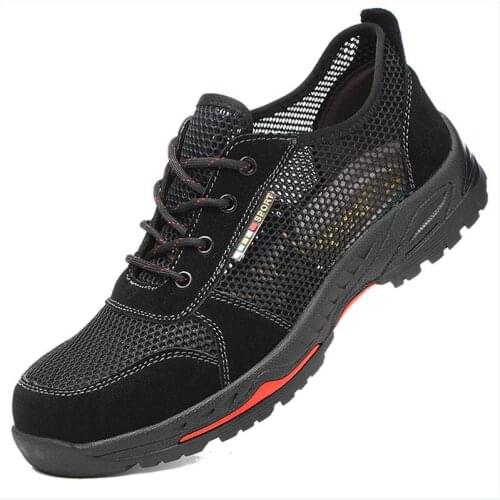 Large size mens fashion breathable steel toe caps work safety shoes worker summer security shoe tooling safe boots protection