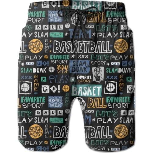 Mens Swimwear Swim Shorts Trunks Sketch Basketball Beach Board Shorts Swimming Swimsuits Mens Running Sports Surffing shorts