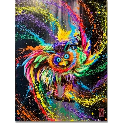 Color abstract elephant owl diamond painting animal wall art rhinestone mosaic wall picture living room home decoration
