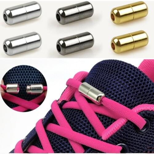 Null Elastic Laces Clasps Metal Capsule Lock Buckles Tip Ends No Tie Shoelaces Tieless Reflective for Sneaker Shoelaces Repair