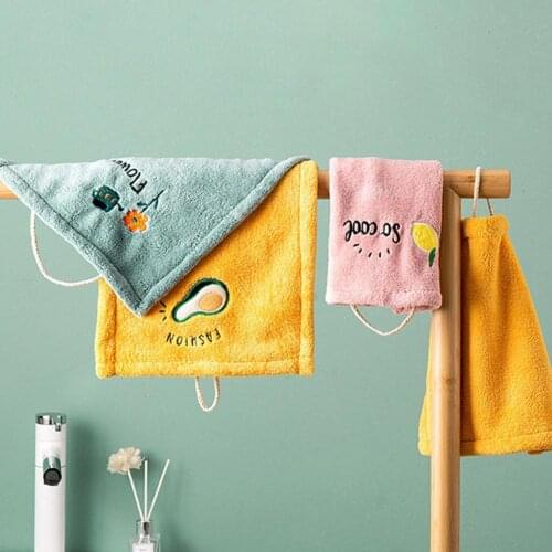 Hand Towel Hangable Unfading Cartoon Baby Face Towel Absorbent Towel for Bathroom Home Textile Dishcloths Hanging Cloth