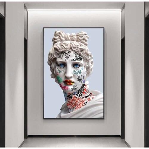 Funny Sculpture David Art Canvas Posters Graffiti Art Canvas Paintings on The Wall Modern Funny Portrait Pictures Home Decor