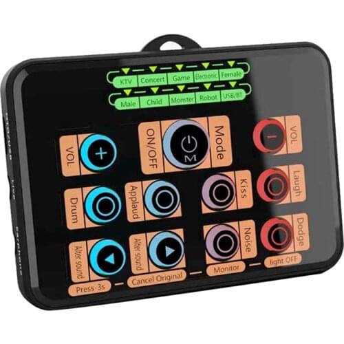 Voice Changer, Compact Sound Card for PS4/PC//Phone, Sound Effects Machine Mixer Board Karaoke Gaming Recording Live