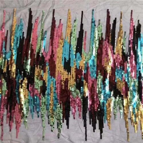 Mesh Bottom Color Sequin Embroidered Fabric Womens and Childrens Clothing Skirt Wedding Dress Embroidery Fabrics