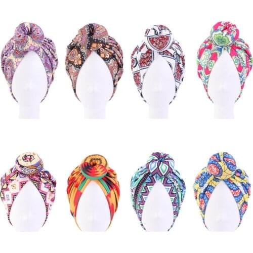 New Indian Styling Donut Turban Hat Hair Cap Headcover Bonnet Coloring Haircaring Chemo Ladies Fashion Satin Dot Cotton