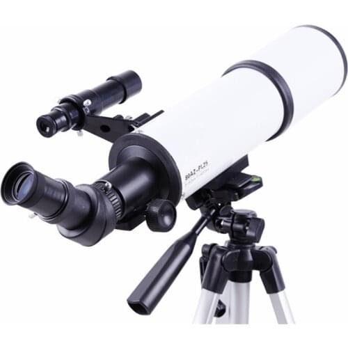 80AZ-PL25 Refraction Astronomical Telescope Childrens Adult Astronomical Telescope HD High-magnification Stargazing Mirror