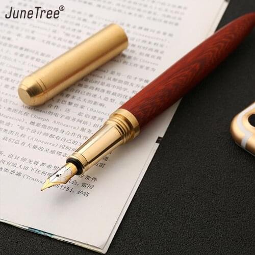 Vintage Fountain Pen wood and Brass Pen gift sign pen Pure Copper Pen for travel office business
