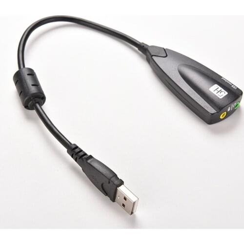 5H V2 7.1 External USB Sound Card 5hv2 Audio Adapter USB To 3D CH Virtual Channel Sound Track for Laptop PC 1pcs black