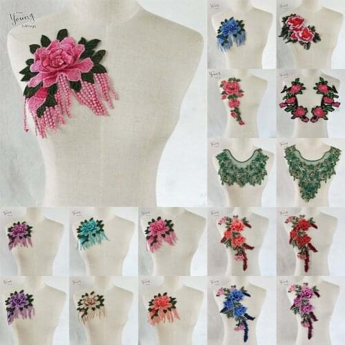 High Quality Lace Fabric Sewing Lace Collar DIY Embroidery Delicate Lace Neckline Trim Ladies Dress Decals