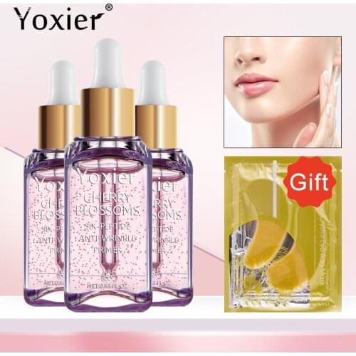 Yoxier Face Serum Anti-Wrinkle Anti-Aging Foundation Primer Professional Essence Whitening Cherry Makeup Base Beauty Skin Care