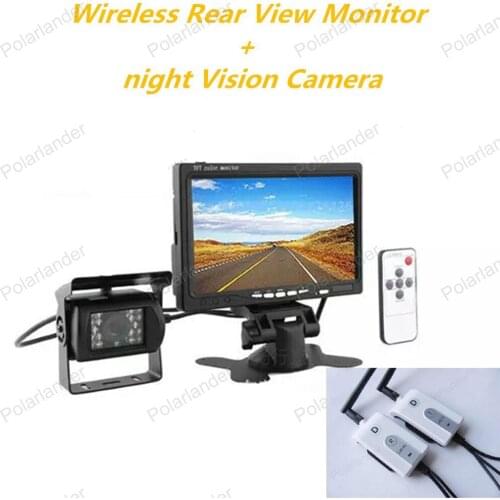 In-Dash DC 12V / 24V 7 Inch TFT LCD Color Display Screen Monitor with wireless rearviwe camera night vision