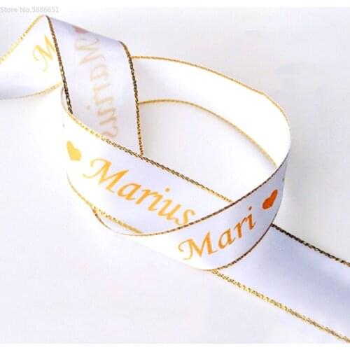 1roll 100meters Ribbon Smooth Grosgrain Customized Logo Printed Wedding Decorate Package Gift Phnom Penh Rope