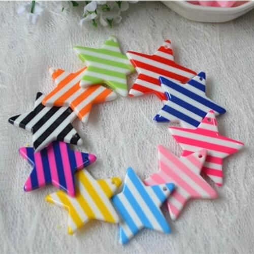 10pcs/lot flatbackresin cabochons accessories resin stripe star with hole flower decoration