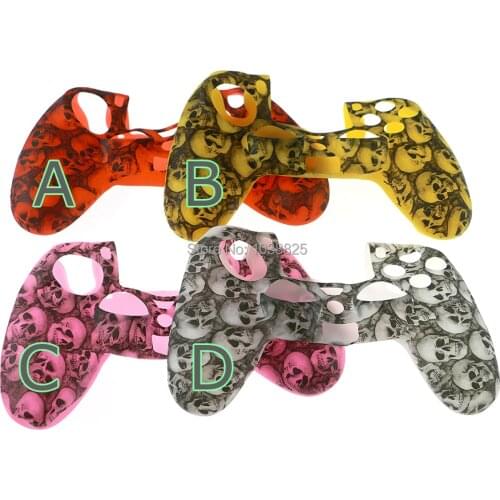 10pcs/lot Skull Soft Silicone Case Protection Grip Cover Rubber Sleeve Protective Skin for Playstation 4 Slim PS4 Pro Controller