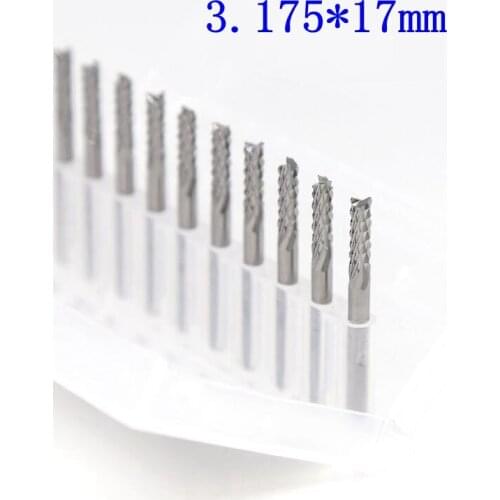 10PCS Tungsten carbide extended PCB strawberry cutter 3.175*17mm CNC engraving wood router metal cutting tools tungsten carbide