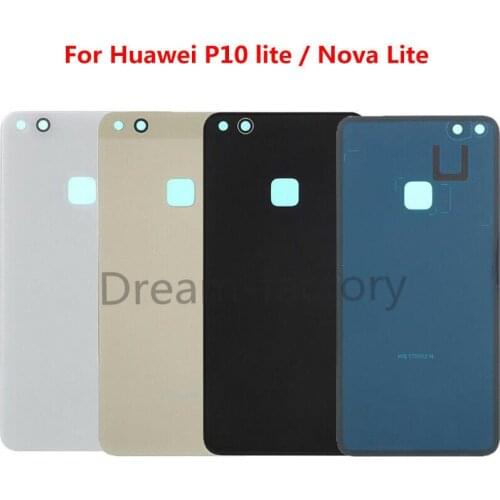 10PCS Back Glass Battery Cover Rear Door Housing Case Cover Replacement for Huawei Nova Lite P10 Lite