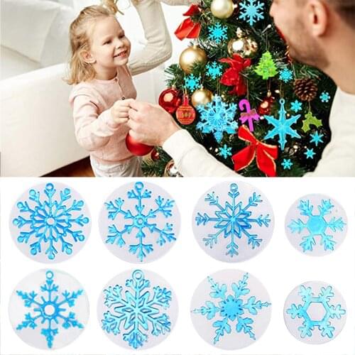 11Pcs/set Christmas Snowflake Silicone Mold Crystal Epoxy Resin Casting Molds DIY Craft Christmas Home Decoration Handmade