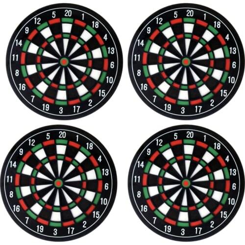 4pcs Dart Board Cup Mat Hit The Spot !4Pcs Round Bullseye Coasters Dart Board Drink Bottle Beer Beverage Cup Mats