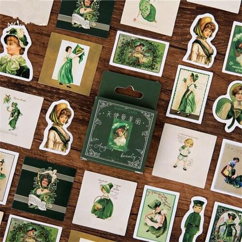 46Pcs/box Angel loves beauty Paper Label Stickers Decoration DIY Scrapbook Notebook Album seal Sticker Stationery